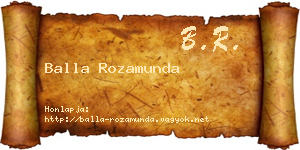 Balla Rozamunda névjegykártya